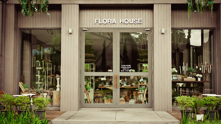 Nice greenhouse and walkwayの写真素材