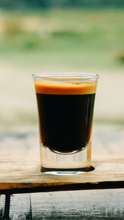 Espresso Macchiato shotの写真素材
