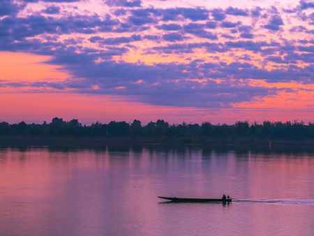 Morning atmosphere by the riverの写真素材