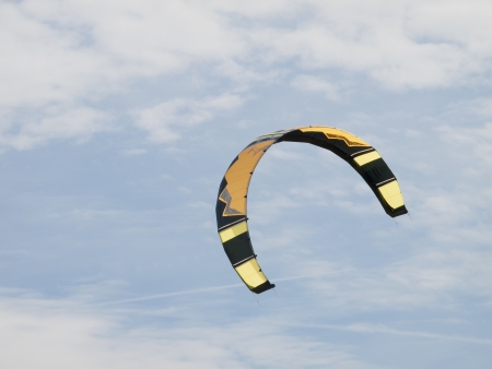 surf kiter in the blue skyの写真素材