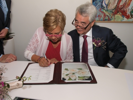 wedding of elderly peopleの写真素材