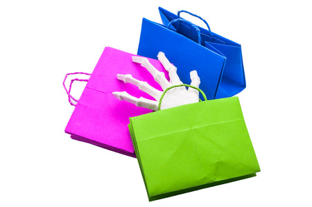 Bone hand in Trick-or-treat bagsの写真素材