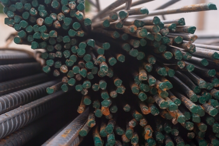 Steel rod  in warehouseの写真素材