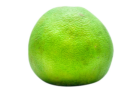 Green Pomelo fruit in white backgroundの写真素材