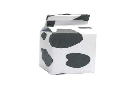 White milk box isolated on white backgroundの写真素材