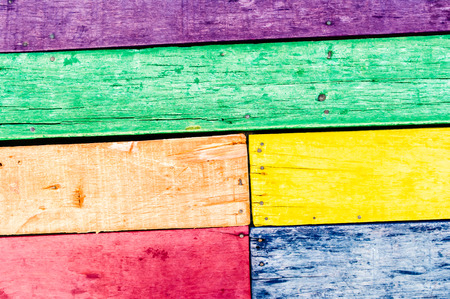 Wood plank colorful texture backgroundの写真素材