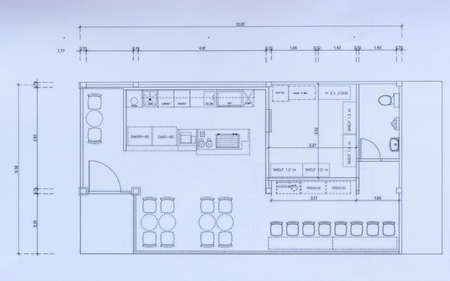 Detailed Coffee shop floor plans ,Top view Architectural background , Vector isolated.の写真素材