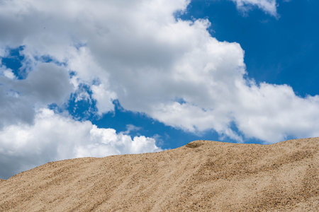 Coarse Sand pile and Find Granular Sand pile and fill Sand pile. used to make concrete  , to create  path , to create  floor. Sand texture , Sand  background and Sand isolated.の写真素材