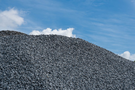 Gravel used to make concrete , to mix with asphalt , to create gravel road or gravel path , to create gravel floor and gravel graden. We bring them together in a gravel pine. gravel texture , gravel background and gravel isolated.の写真素材