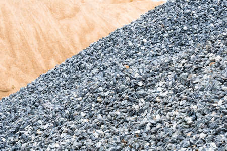 Gravel used to make concrete , to mix with asphalt , to create gravel road or gravel path , to create gravel floor and gravel graden. We bring them together in a gravel pine. gravel texture , gravel background and gravel isolated.の写真素材