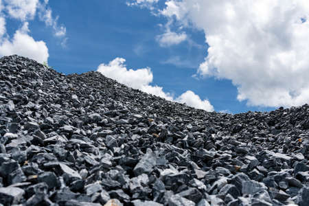 Gravel used to make concrete , to mix with asphalt , to create gravel road or gravel path , to create gravel floor and gravel graden. We bring them together in a gravel pine. gravel texture , gravel background and gravel isolated.の写真素材