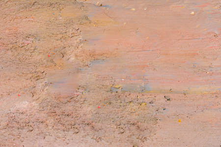 Dig up the ground by bucket of excavator or backhoe. The soil is earth tone.の写真素材