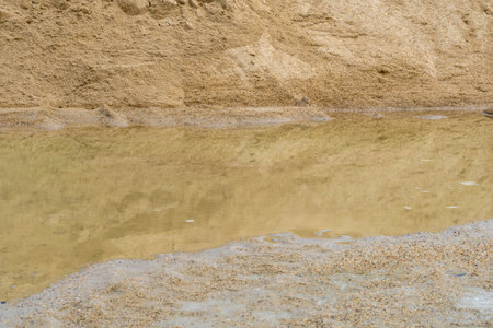 Coarse Sand pile and Find Granular Sand pile and fill Sand pile. used to make concrete  , to create  path , to create  floor. Sand texture , Sand  background and Sand isolated.の写真素材