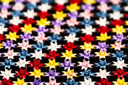 The Floding paper stars. Colorful pattern.の写真素材