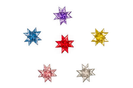 Five Floding paper stars. Colorful pattern.の写真素材