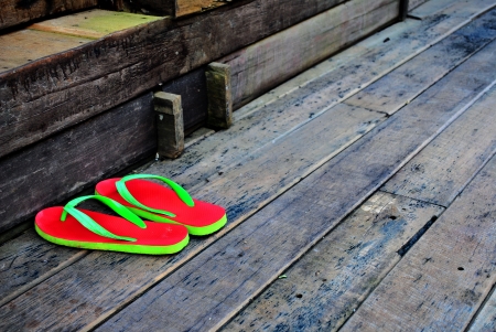 colorful slippersの写真素材