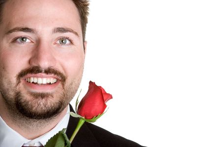 Man with Roseの写真素材