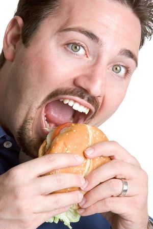 Man with Burgerの写真素材