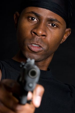 Mad Man With Gunの写真素材