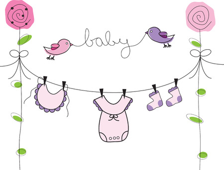 Baby Clothes Lineのイラスト素材