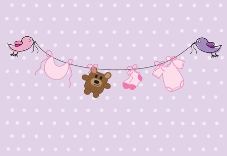 Baby Girl Showerのイラスト素材