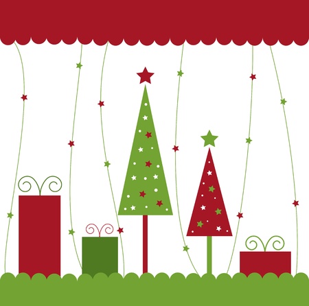 Christmas Trees and Presentsのイラスト素材