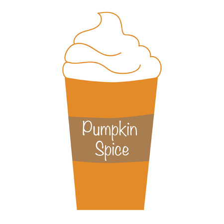 Pumpkin Spice Whipped Latteのイラスト素材