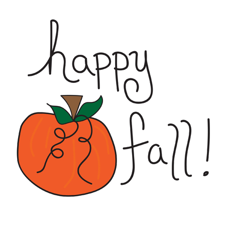 Happy Fall Pumpkinのイラスト素材