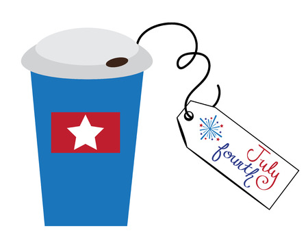 July Fourth To Go Coffeeのイラスト素材