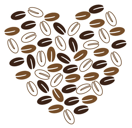 Coffee Bean Heartのイラスト素材