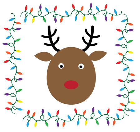 Reindeer with Christmas Lightsのイラスト素材