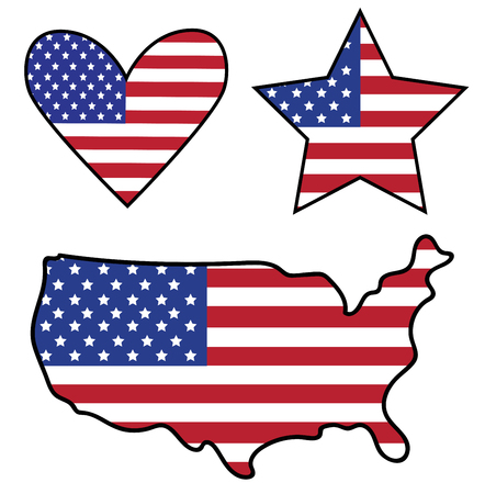 American Flag Iconsのイラスト素材