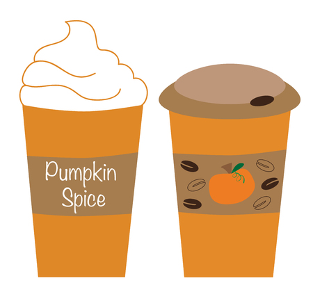 Pumpkin Spice latte vectorのイラスト素材