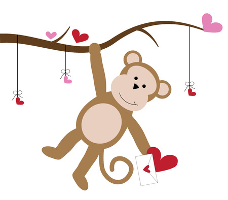 Valentines Day Monkeyのイラスト素材