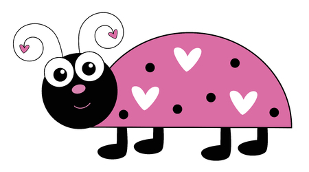 Cute Pink Ladybugのイラスト素材