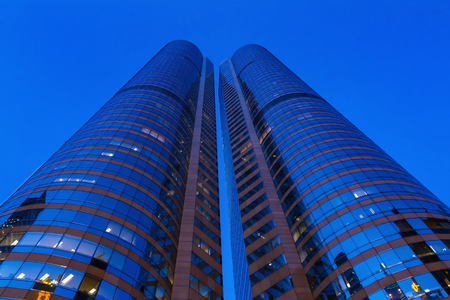 View from froggy perspective on the skyscraperの写真素材