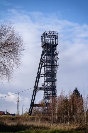 An old tower from the abandoned Pokrok mineの写真素材