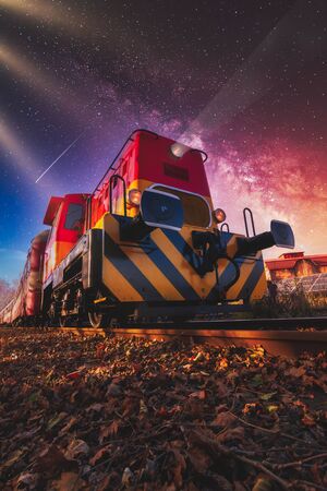 Journey by magic train around the worldの写真素材