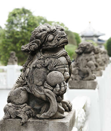 Asian Sculpture Lion. Imperators Guard. Symbol of protectoin.の写真素材