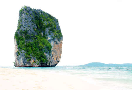 High cliff on Poda island. Exotic tropical landscape.の写真素材
