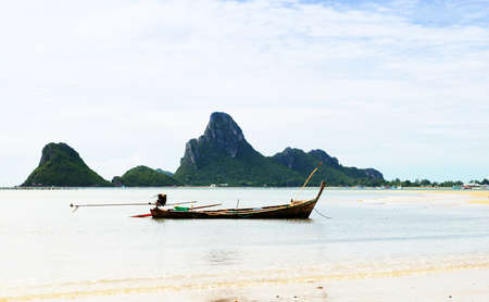 High cliffs on the tropical island. Exotic tropical landscape.の写真素材