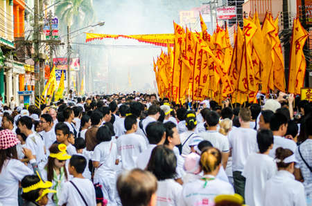 Phuket Vegetarian Festival. Shocking asian tradition - body piercing.