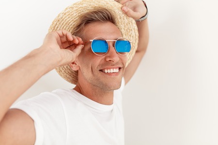 Stylish man in sunglassesの写真素材