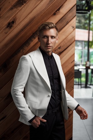 Stylish businessman in suitの写真素材