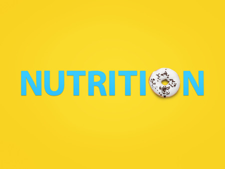 Nutrition word made with doughnutの写真素材