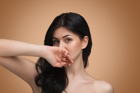 Young woman with pure skinの写真素材