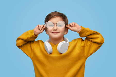 Stylish youngster wearing cool glassesの写真素材