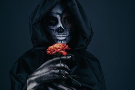 Female death with dried rose