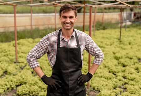 Positive small business owner on farm