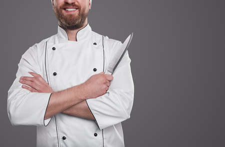 Restaurant chef with kitchen knife